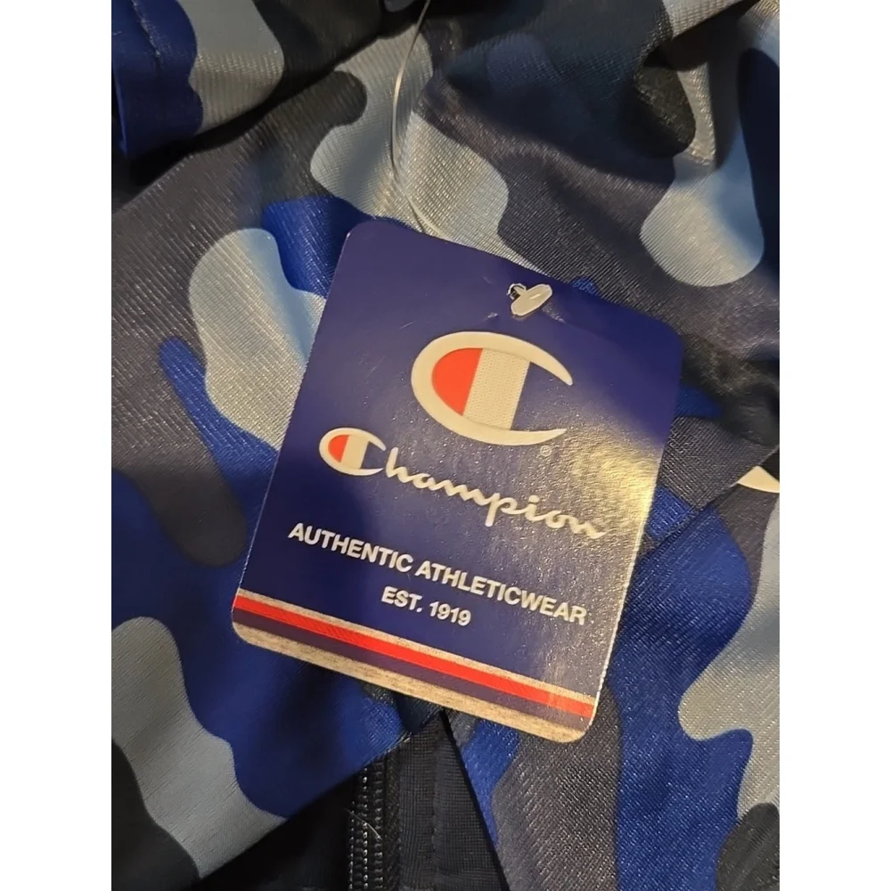 Champion Navy Camo Zip Lightweight Jacket Boys Sz Small NWT Pockets (A-14)